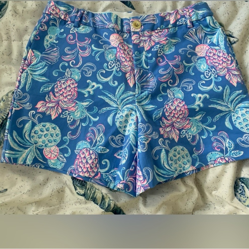 Lilly Pulitzer Blue and Pink Pineapple Print Shorts